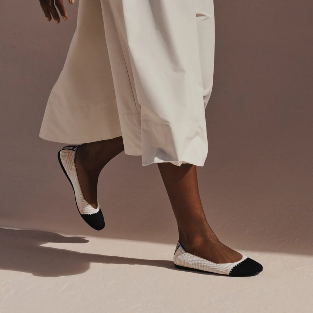 Rothy’s The Tuxedo Square Toe Color-Block Flat Sl… - image 1